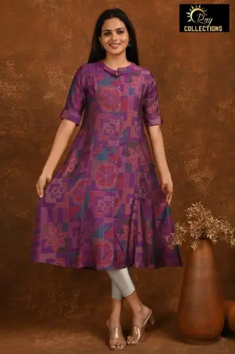 Aline kurtis dark purple, pink, red patterns