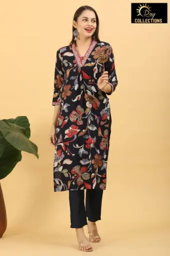 Vatican kurti set Black with orange