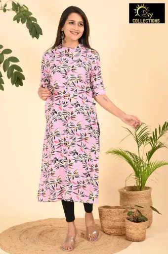 Collar Neck Kurtis Voilet