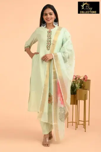 Festival wear sets Greenish Cream